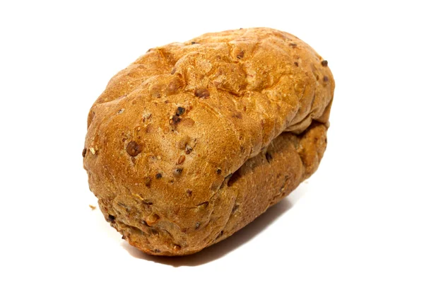 Laib Brot und Brötchen isoliert auf weiß — Stockfoto