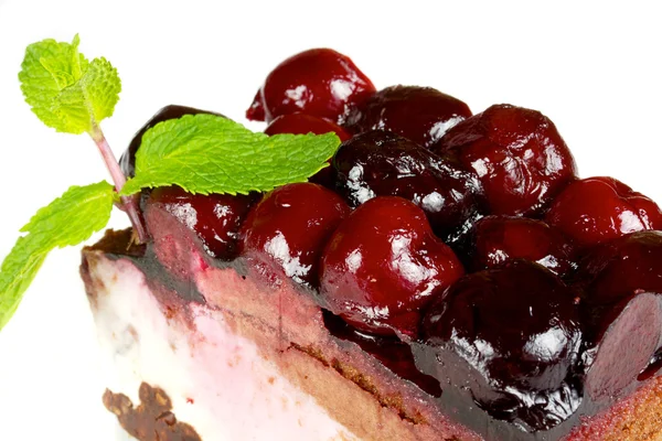 Ciasto czekoladowe z wiśnią — Zdjęcie stockowe