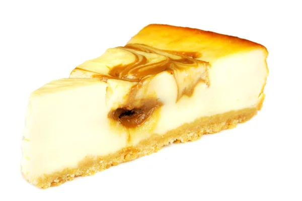 Tarta de queso aislada en blanco —  Fotos de Stock