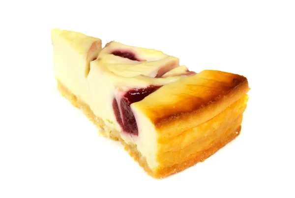 Beyaz izole cheesecake — Stok fotoğraf