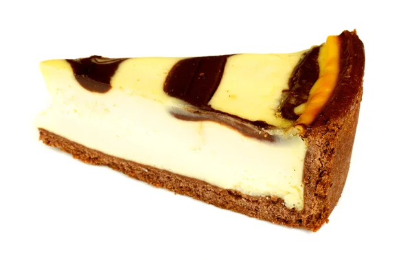 Tarta de queso aislada en blanco — Foto de Stock