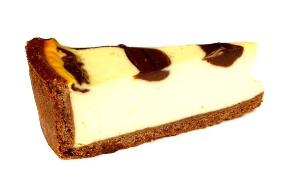 Tvarohový koláč izolovaných na bílém — Stock fotografie