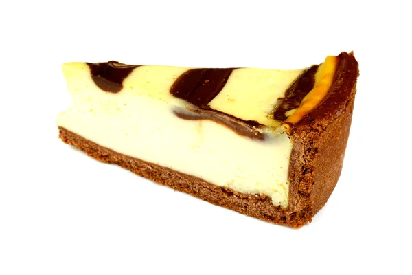 Bolo de queijo isolado em branco — Fotografia de Stock