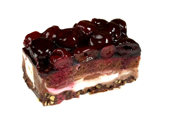 흰색 위에 초콜릿 케이크 — 스톡 사진