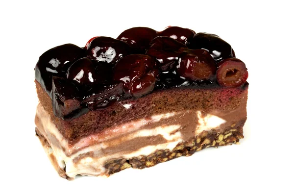 Tort czekoladowy na biały — Zdjęcie stockowe