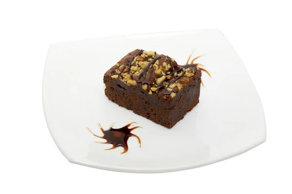 Trufa de pastel con salsa de chocolate negro — Foto de Stock