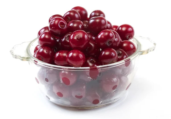 stock image Bowl with ripe cherries. Isolated on a white background.