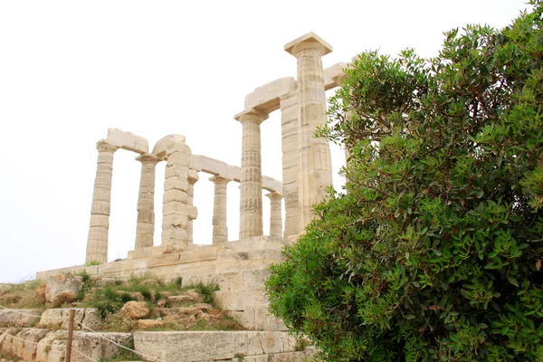 Tempio di Poseidone a Capo Sounion vicino ad Atene, Grecia — Foto Stock