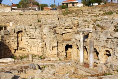 arkeolojik kazı apollo Tapınağı, corinth, Yunanistan.