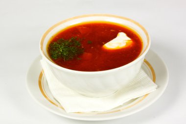 Ukrayna ve Rus ulusal kırmızı çorba-borsch