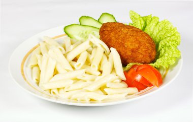 Cutlets with a garnish clipart