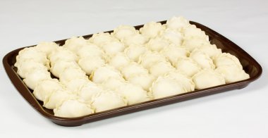 Uncooked dumplings with potato