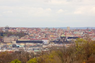 Prag'ın Gotik Kalesi ve Binalar üzerinde görünüm