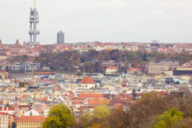 Prag'ın Gotik Kalesi ve Binalar üzerinde görünüm