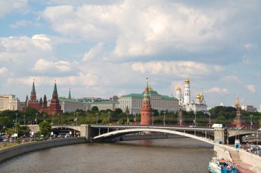 ünlü Moskova kremlin ve Moskova Nehri, Rusya Federasyonu