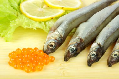 Some smelts isolated on white background