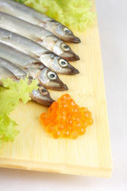 Some smelts isolated on white background