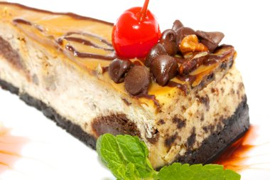 tatlı - cheesecake ile yeşil nane