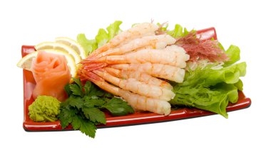 hazırlanan ve lezzetli sushi, sashimi