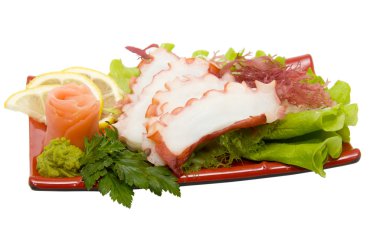 hazırlanan ve lezzetli sushi, sashimi