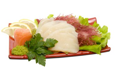 hazırlanan ve lezzetli sushi, sashimi