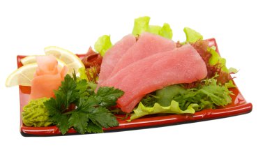 hazırlanan ve lezzetli sushi, sashimi