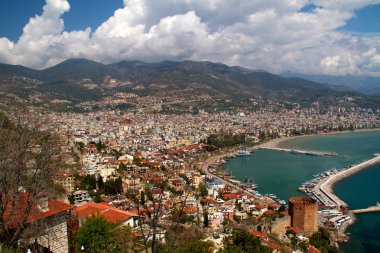 Alanya Şehir hill, deniz kıyısında, Türkiye