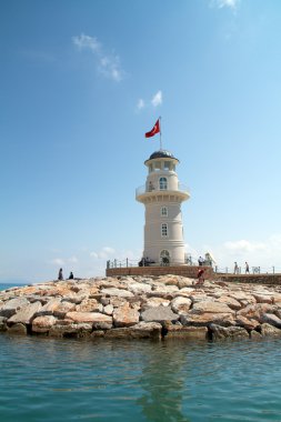 bağlantı noktası deniz feneri. Türkiye, alanya. güneşli havalarda