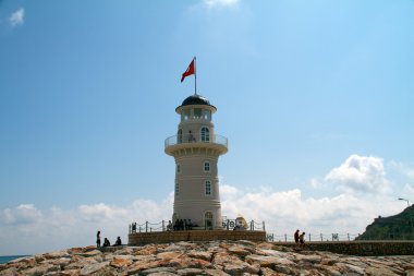 bağlantı noktası deniz feneri. Türkiye, alanya. güneşli havalarda