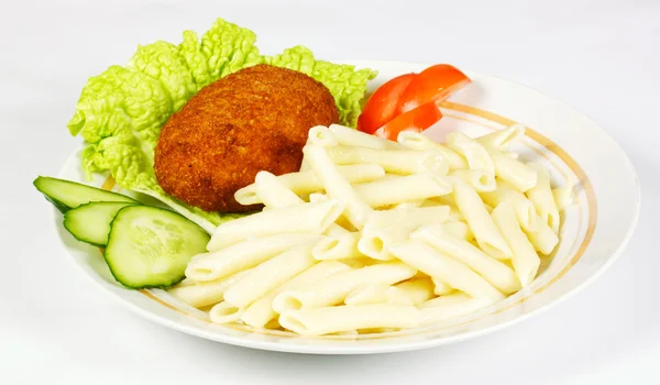 Cutlets with a garnish — Stock Photo, Image