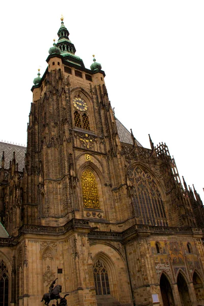 stock image Old Prague city view - old buildings