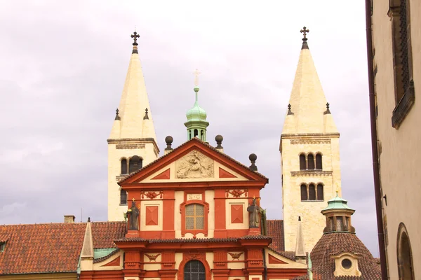 stock image Old Prague city view - old buildings