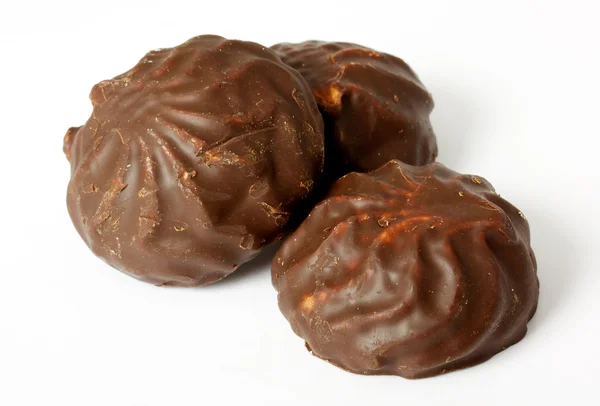 Souffle em um chocolate escuro no fundo branco — Fotografia de Stock