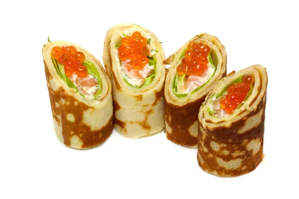 Maki Sushi - Rotolo di petto di pollo affumicato, formaggio, cetriolo — Foto Stock
