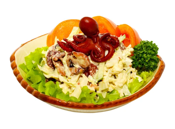 Delicious cooked octopus salad — Stock Photo, Image