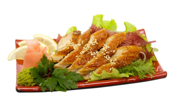 Preparado e delicioso sushi sashimi — Fotografia de Stock