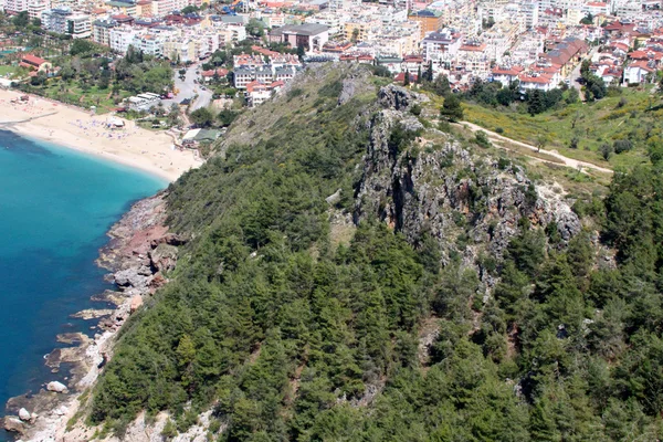 Alanya ciudad colina, costa del mar, Turquía —  Fotos de Stock