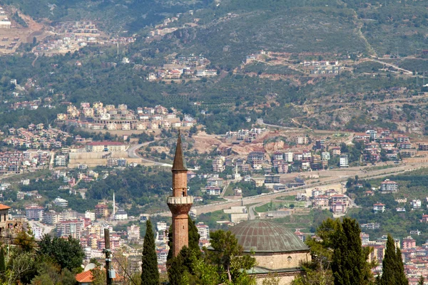Alanya Stadt Hügel, Küste, Türkei — Stockfoto