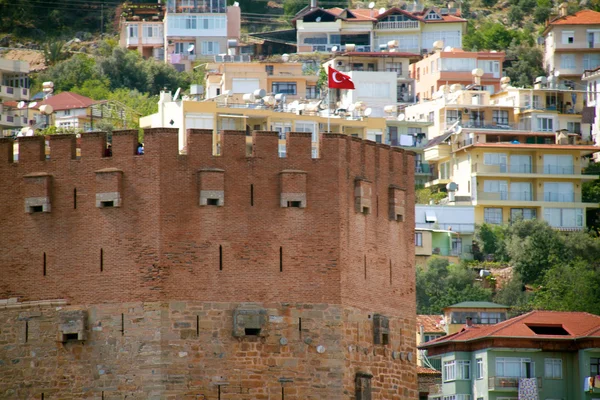 Kizil kule (vörös torony), inturkish a város Alanya — Stock Fotó
