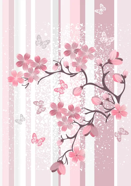 Flor de cerezo japonés — Vector de stock