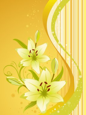 Lily, vector floral background clipart