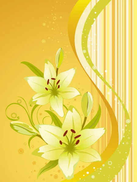 リリーは、花のベクトルの背景 — ストックベクタ