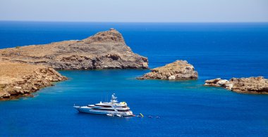 Lindos bay.rhodes Island, Yunanistan