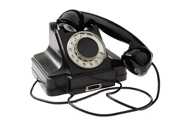 Old black vintage rotary style telephone — Stock Photo, Image