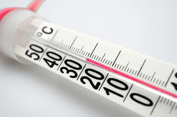 stock image Closeup of celsius thermometer. Small DOF