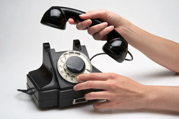 Vintage telefon seçmek yukarıya — Stok fotoğraf