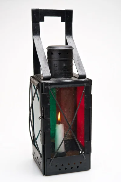 Lanterna vintage con candela all'interno — Foto Stock