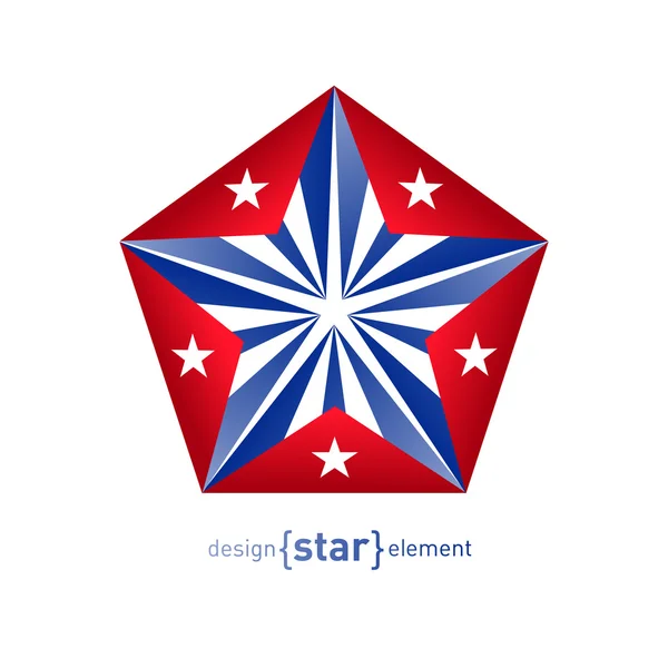 3d estrella abstracta con colores de bandera de Cuba — Foto de Stock