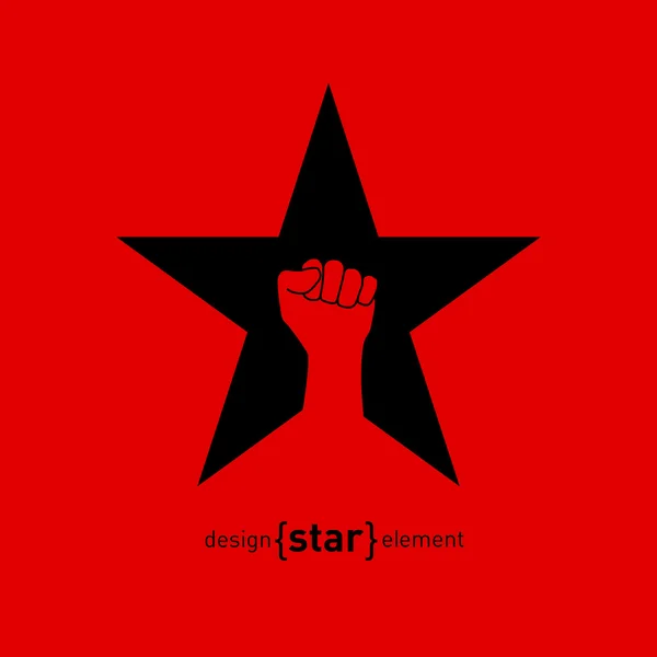 Elemento de design abstrato estrela com punho de fúria — Fotografia de Stock