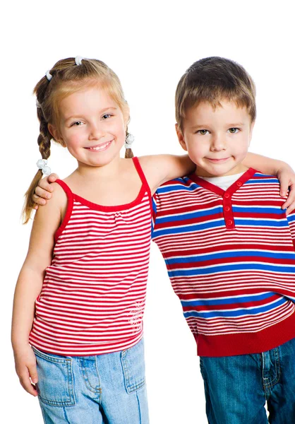 Маленький хлопчик і дівчинка — стокове фото